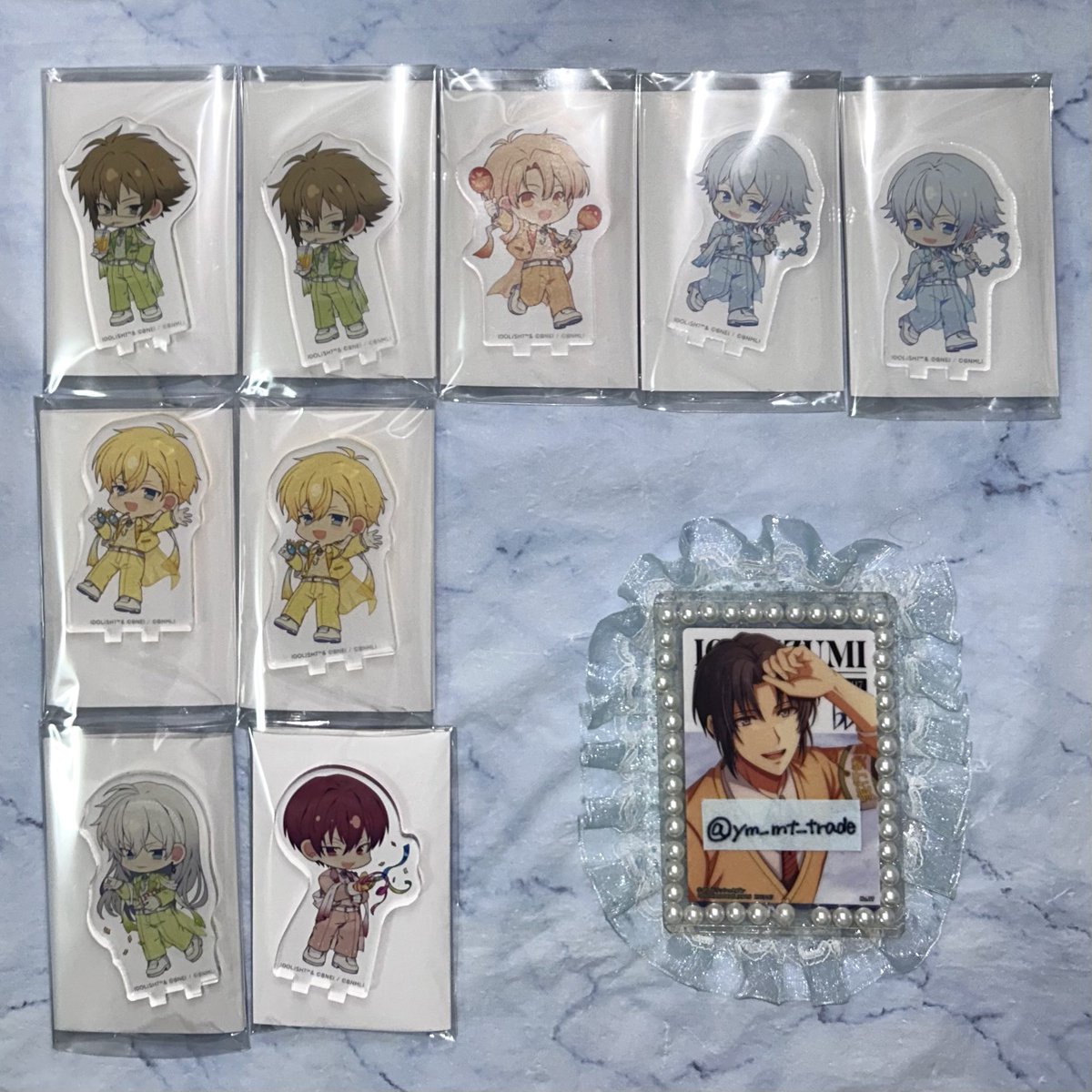 ym_mt_trade's tweet photo. 〖交換〗アイドリッシュセブン アイナナ アニカフェ Harmony Lounge Luminous Palette Celebration アクスタ

譲 ꒱ 大和2三月1環2ナギ2千1トウマ1
求 ꒱ 定価＋送料

郵送･京都または滋賀手渡しが可能です。
検索からもお気軽にお声掛けください◎ https://t.co/BErpi4UCKr