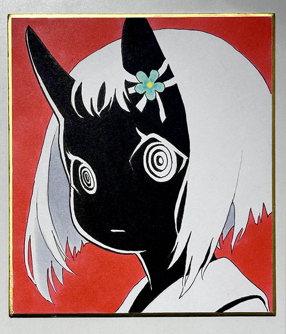 Murata_Range's tweet photo. お祝いイラストです。ウエダさんのキャラ、意外と描くの楽しいかも。本日最終日ですが見応えあって良かったです。
#ウエダハジメUSO展 https://t.co/MJfY6he4BR