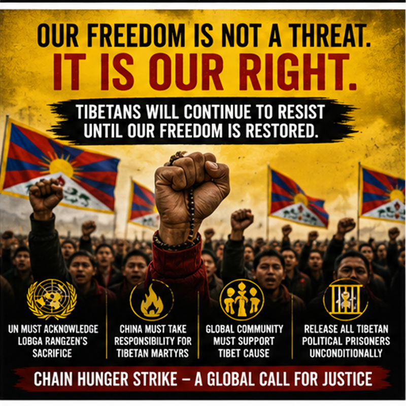 Hoang77K's tweet photo. A worldwide chain protest ensures no single government can completely contain the Tibetan message. Solidarity gives restricted voices an international platform. #ChainHungerStrike #MartyrLobgaRangzen #EthnicUnityLaw https://t.co/KX8nRT1JDi