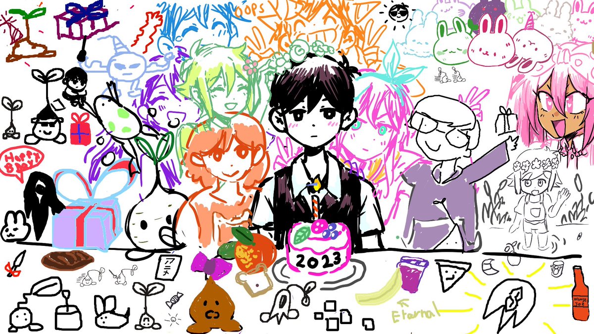 DailySunnyOMORI's tweet photo. Happy birthday, Sunny!

☀️

In 2023, the Omocat team all drew on a canvas together as a group for Sunny’s birthday. The stream can be viewed on YouTube for those curious, I will link it in the replies. :) https://t.co/mXRpeWnBBS