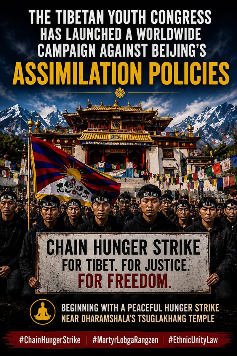 meng_yao1's tweet photo. Tibetans are confronting a powerful government through fasting, vigils and public awareness. Their methods are peaceful, but their demand for cultural freedom is uncompromising. 
#ChainHungerStrike 
#MartyrLobgaRangzen 
#EthnicUnityLaw https://t.co/hZptDzfMHo