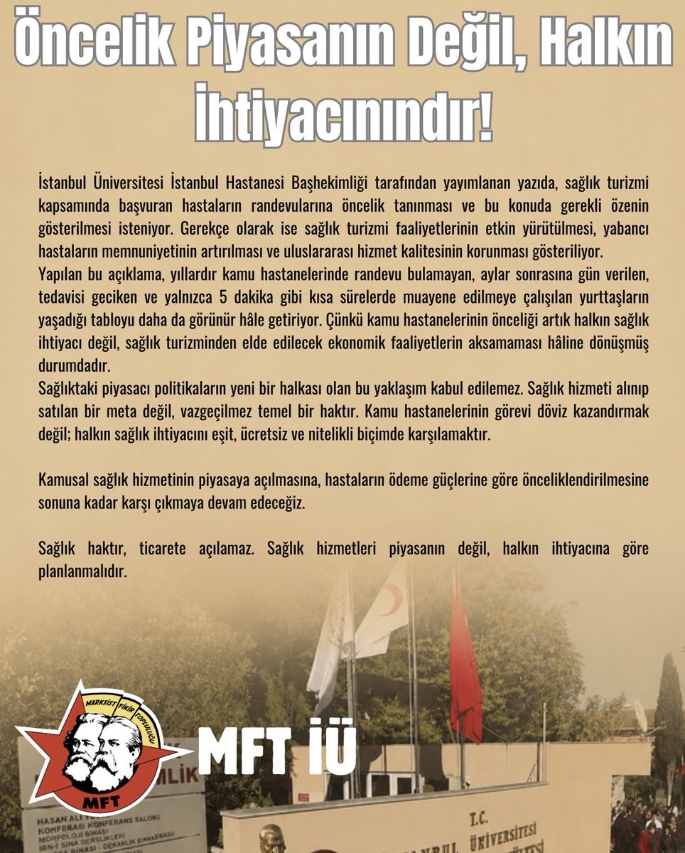 Mft_iu's tweet photo. Öncelik Piyasanın Değil, Halkın İhtiyacınındır! https://t.co/a3VB1uN9gO