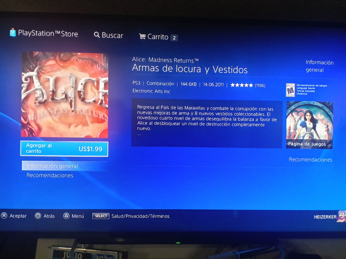 heizerker's tweet photo. Revisando con mucha calma los DLC gratuitos y fortuitos de mi biblioteca física y digital de Play Station 3 (como el dlc de Alice Madness de 8 skins) de 2 dólares o menos que valen demasiado la pena. 

No regresarán nunca más.

#PS3 #PSStore https://t.co/rfmF7XRmB6