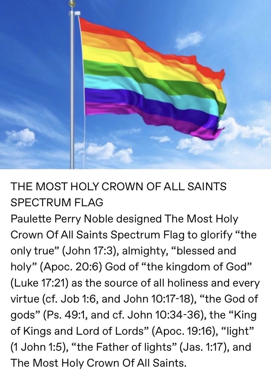 AllSaintsFlag's tweet photo. “…He shall be great and shall be called the Son of the Most High. And the Lord God shall give unto him the throne of David his father: And he shall reign in the house of Jacob for ever.
And of his kingdom there shall be no end…” Luke 1:26-38.
#TheMostHolyCrownOfAllSaints. https://t.co/y0Hh1MSAVM