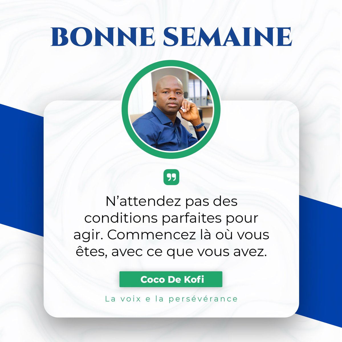 cocodekofi's tweet photo. 🌟 Les grandes réussites commencent par une décision : celle d'agir.

Commencez avec ce que vous avez, là où vous êtes. Chaque pas vous rapproche de votre objectif.

✨ Excellente semaine à tous !

 #Leadership 
#Motivation 
#Persévérance https://t.co/YcflToTmCt