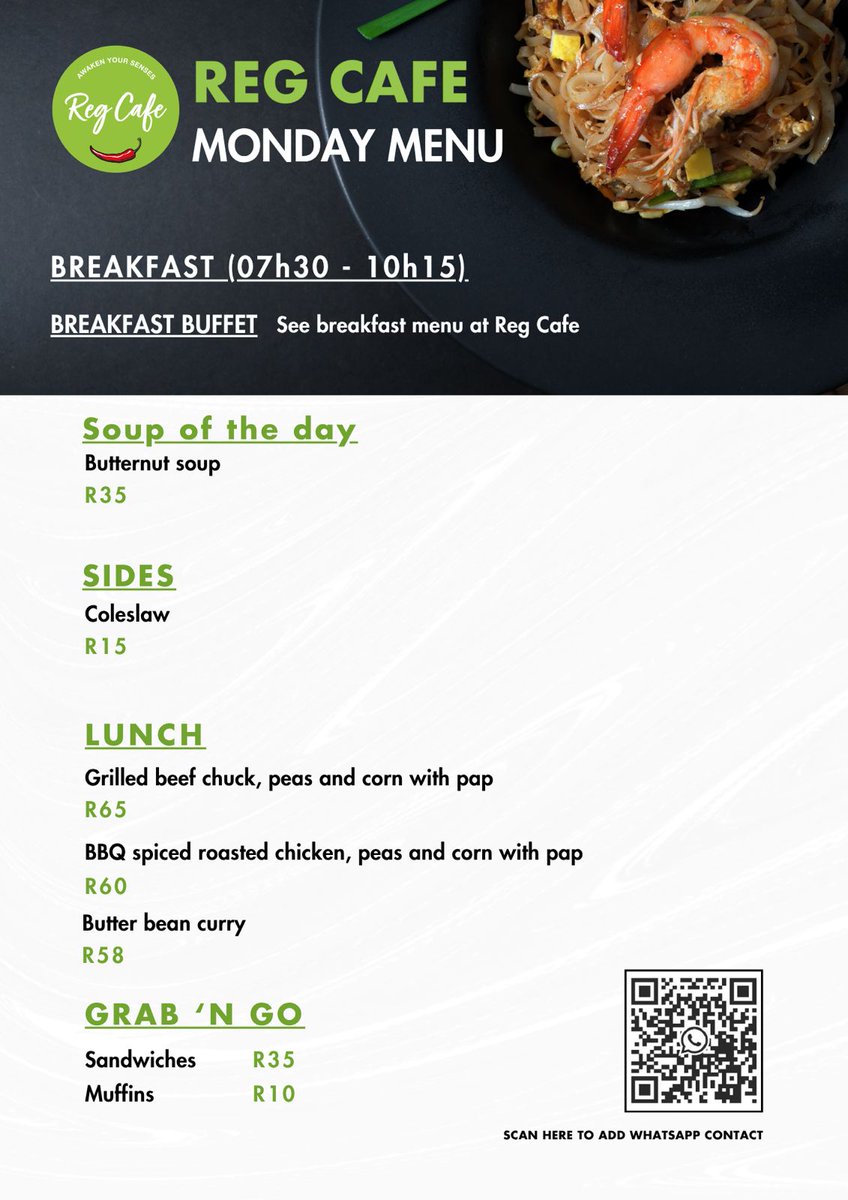 RegcafeEvents's tweet photo. 🍴 What's on the Menu Today? 😋

Good food has a way of making every day better! From wholesome favourites to freshly prepared meals, today's menu is ready to satisfy your appetite.

Stop by RegCafe for a delicious meal made fresh, served hot, and enjoyed with every bite.

#Menu https://t.co/JwuIPf6tpS