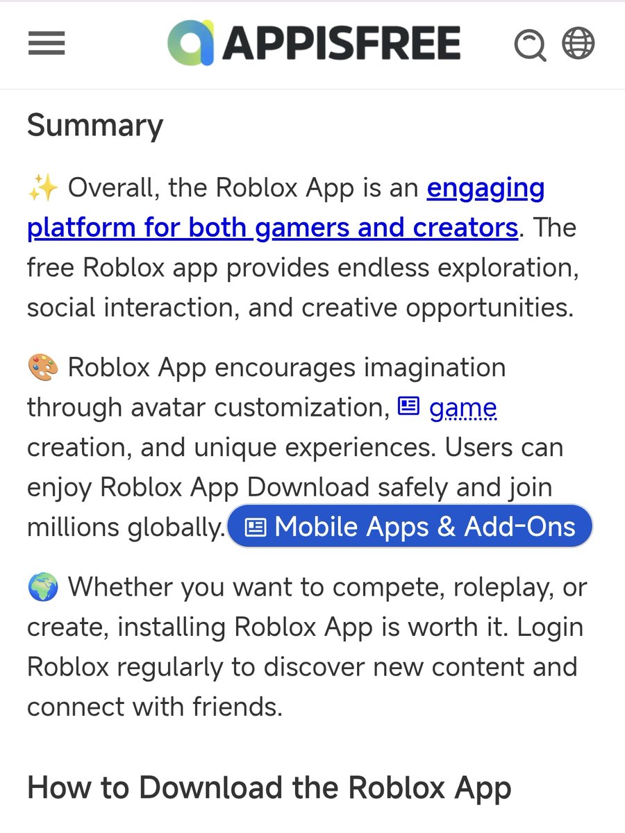 AppisFree_web's tweet photo. Build. Play. Create. 🎮 
Jump into millions of experiences with the latest Roblox APK.
🚀Download now:  https://t.co/vbNIWxCTcX 
#Roblox #RobloxAPK #Gaming  #MobileGaming #RobloxUpdate #APKDownload https://t.co/Bt9gGbSWOE
