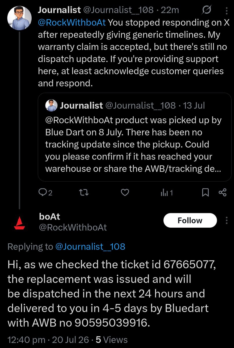 Journalist tweet media