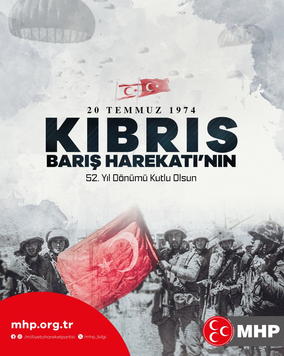 MHP_Bilgi's tweet photo. #KıbrısBarışHarekatı’nın 52. Yıl Dönümü Kutlu Olsun https://t.co/qinx2jTcCM