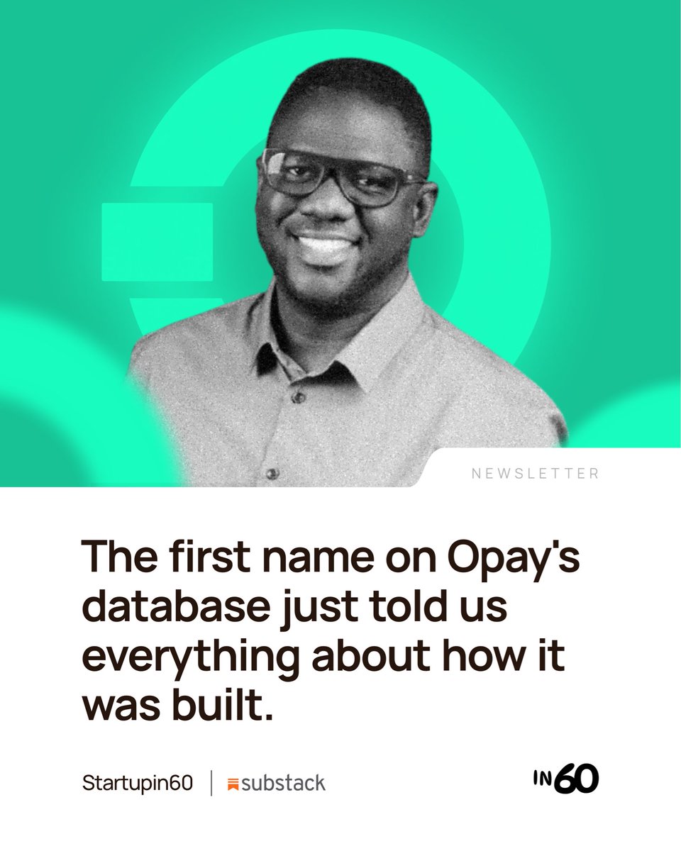 startupIn60's tweet photo. The founder of in60, @SemudaraAbayomi sat down with Dotun Adekunle, CTO and COO of @OPay_NG and one of the first people to ever work on mobile money in Nigeria, for a conversation that covers fifteen years of Nigerian fintech history from the inside.

This is not the press release version. This is the unfiltered one. 

Full story: https://t.co/OzxItsOUZA