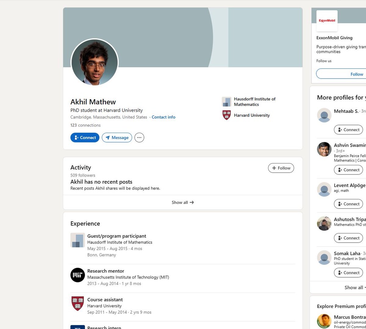 Jamesbonderr67's tweet photo. Why did no one see this

the reason why he proved it fake was because of his friend Akhil who is a meth professor in university of chicago asked him 

They went to harvard together 

Hes the Socratic mathematician because being Socratic is to question everything 

his professor page
https://t.co/nlt3iRxjfk

Linked in 
https://t.co/wPINVNQuZs
https://t.co/GWDr9v8MsH
