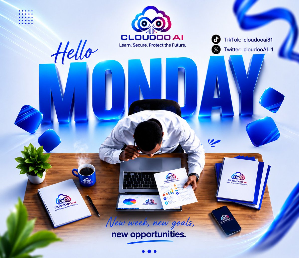 CloudooAI_1's tweet photo. 🌤️ Hello Monday!
A new week means new opportunities to learn, grow, and achieve more. Every great success starts with a single step, and today is the perfect day to take yours.
#HelloMonday #NewWeek #NewGoals #Tech #AI #CloudComputing #CyberSecurity #CloudooAI #Innovation https://t.co/66x70fKle0