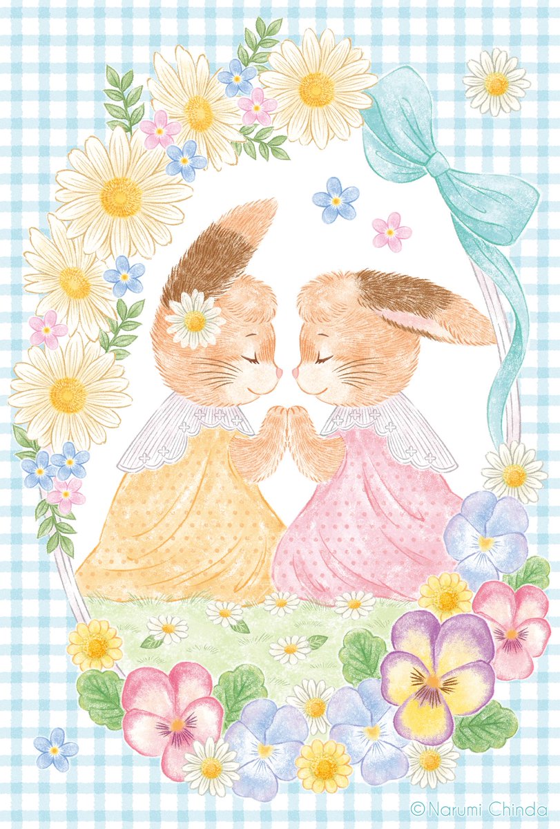 narumimi_mi's tweet photo. 紙雑貨の企画デザイナーとして働きながらプライベートで絵を描いていますꕤ 

うさぎの3姉妹をメインにその仲間たちや動物など、心が優しくなれるような絵を描いています✍️

仕事が忙しくのろのろ更新ですが、たまに覗きに来てくださるととっても嬉しいです☺️

#三連休はフォロワーさんが増えるらしい https://t.co/watug9qeJe