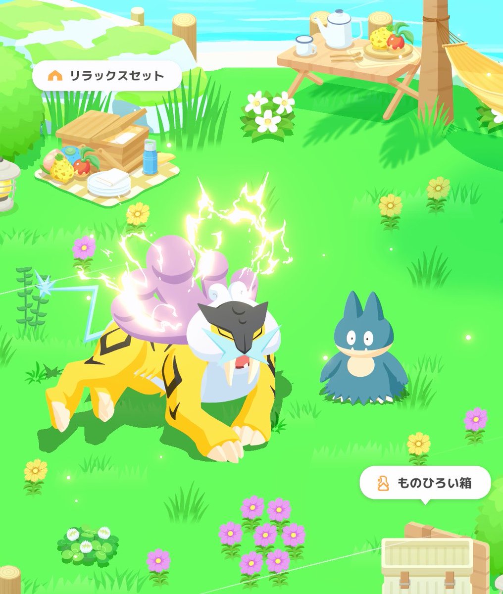 c1_iti's tweet photo. #ポケスリ3周年をみんなで 
初のおひるねはライコウ⚡️
いかずちに驚いてゴンベは寝られません😂 https://t.co/qQ49UKVwGT