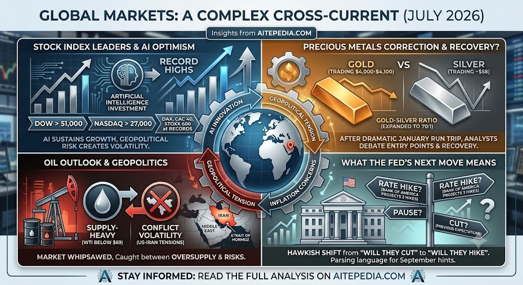 Aitepedia's tweet photo. 📈 AI keeps stocks near record highs, 
🥇 gold and silver face a sharp correction, 
🛢️ oil remains volatile, and all eyes are on the Fed's next move. Here's what investors need to know this week. 👇

🔗 https://t.co/fJa2kVm7sk

#Markets #Investing #Stocks #Gold #Silver #Oil https://t.co/GMlWCiMu3V