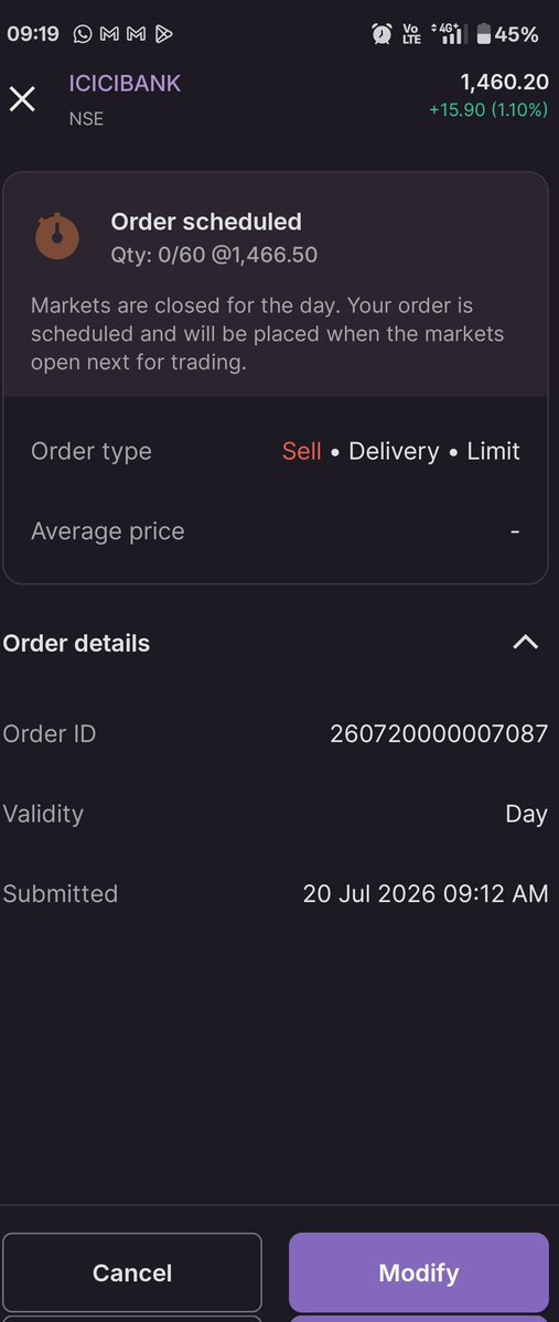 holaSupreet's tweet photo. What kind of bull shitting happens on ur platform @upstox, I just fail to understand. @UpstoxSupport
I placed a pre-market order way below the high price of the day and still I see this !
#markets #nse #broker #issue https://t.co/atCFP9VWfm