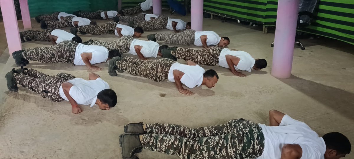 2Diphu's tweet photo. The rain was pouring in Jiribam, Manipur, but the josh of 20 Bn CRPF jawans was unwavering.
They welcomed the morning with yoga, proving discipline has no off-season. Fit for duty, rain or shine! 💪
#CRPF #20Bn #MorningYoga #Discipline #Manipur #InUniform https://t.co/dszxRXNVwg