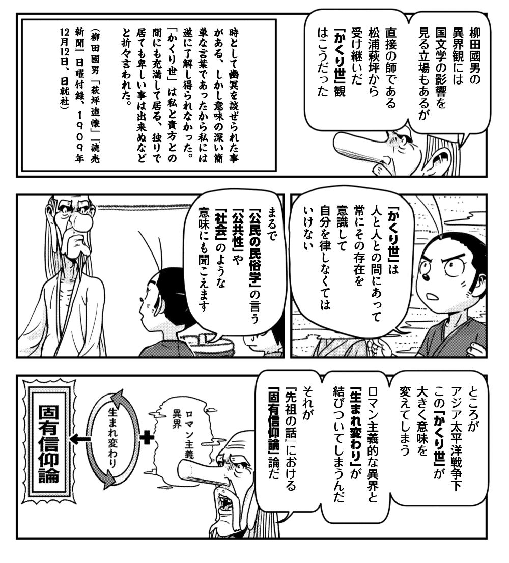 まんがでわかる柳田國男」第12講、校閲中。 戦時下の柳田「固有信仰論
