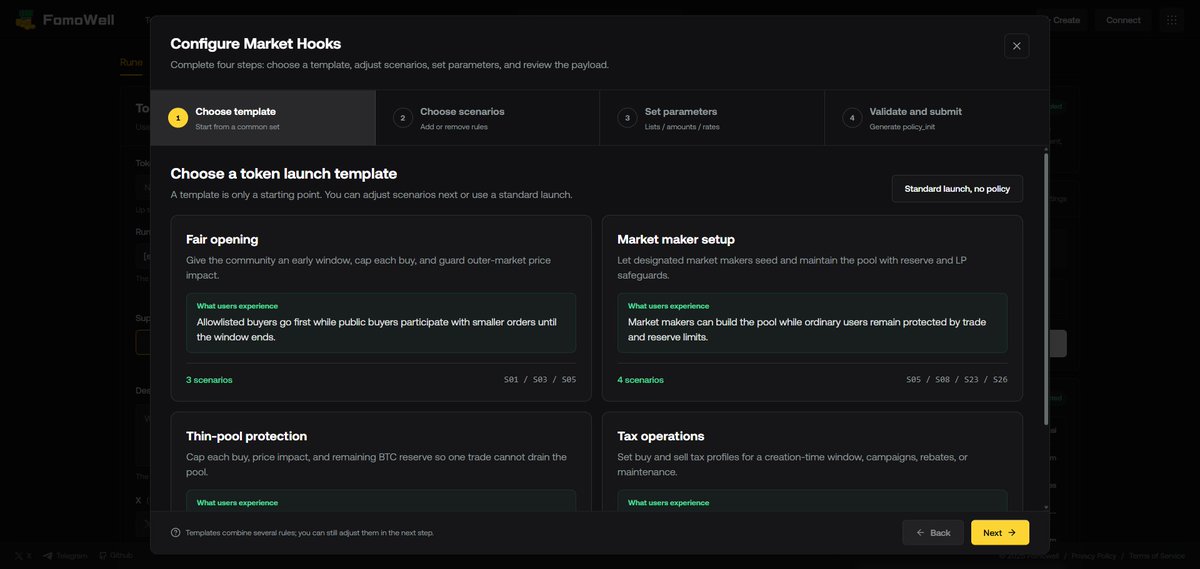 FomowellX's tweet photo. 🚧 Development Update

FomoWell DSL is actively under development and testing.

As we've shared before, it's not just a fixed set of trading rules—it's a configurable market rules system for Bitcoin assets.

We've already introduced dozens of configurable options, covering a wide range of market scenarios, including trading permissions, launch windows, trading limits, tax strategies, liquidity protection, and more.

Market strategies that once required custom code, contract modifications, or manual intervention can now be deployed with just a few simple configurations.

#FomoWell #Bitcoin #BTC #BTCFi #Web3‌‌
