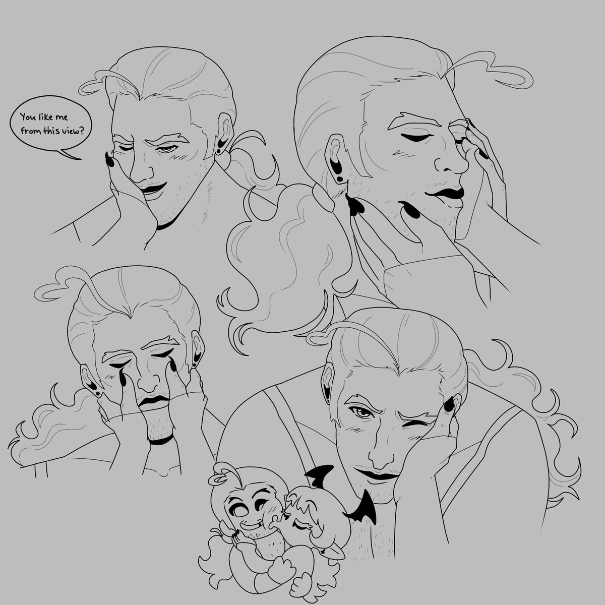 pinkmoon_art's tweet photo. WIP,, Flambae is getting held tenderly because he #deservesit https://t.co/fAvLfAfVWK