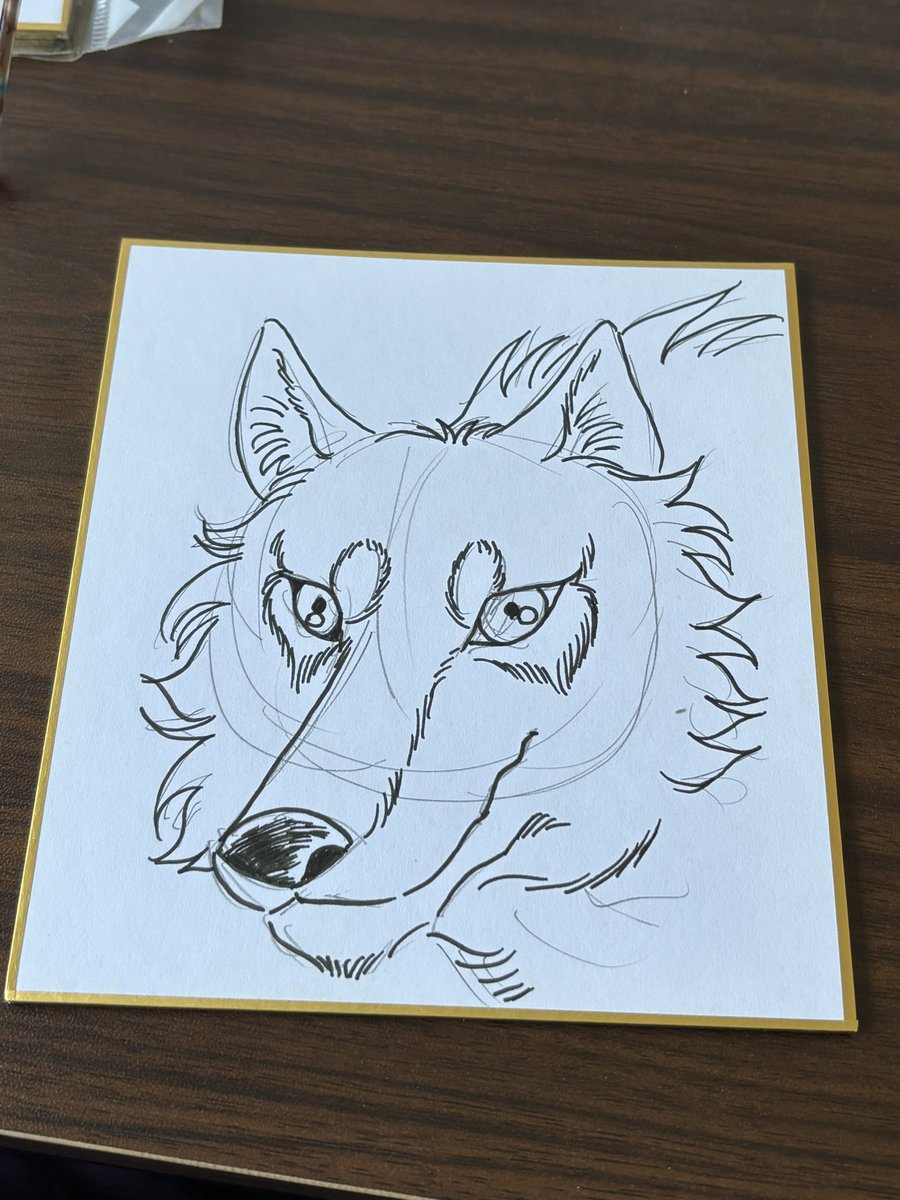 久々絵を描く。 やっぱりオオカミは筆が滑らかに動くわ。