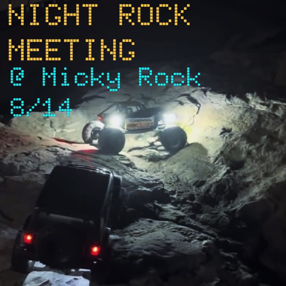 YukiIshiyama256's tweet photo. ナイトロックミーティングやります。
コアタイム19:00〜23:00ぐらいを予定。
ランタンや投光器持ってる方、持参お願いします。
人が集まったらゲームとかやるかもです。
#RCクローラー #scalecrawler #ミッキーロック https://t.co/ekObv98i0k