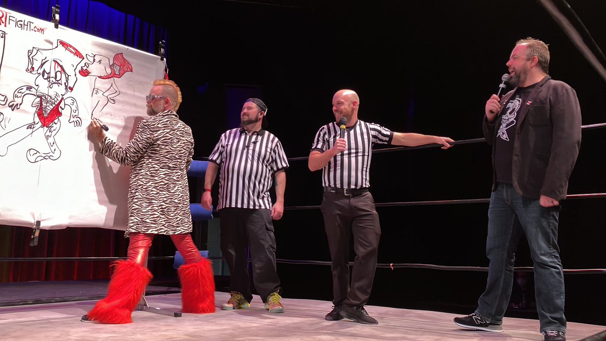 SuperArtFight's tweet photo. Yes, that same @dabryceisright from our show with @FlyingVTheatre &amp; @LockerroomV 💥💪🎤

Miss you guys! 🫶

#BryceRemsburg #FlyingVFights #SuperArtFight https://t.co/ygtUkhP65W