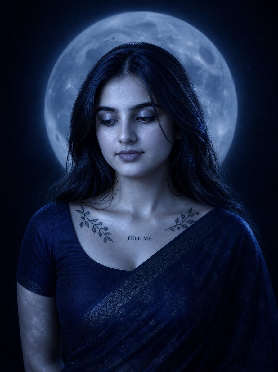 Blue Moonlit Sari Portrait