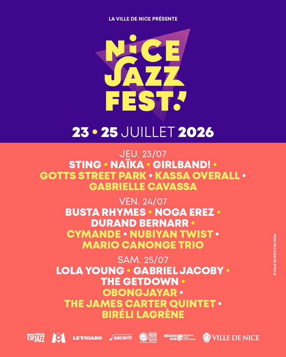 VisitCotedazur's tweet photo. 🎷Le Nice Jazz Fest fait son grand retour du 23 au 25 juillet 2026 !
18 concerts sur 2 scènes, mêlant le meilleur du jazz et les sons actuels.

+ d'infos : https://t.co/nZlO2JadIt

#CotedAzurFrance #NJF26 https://t.co/XOTPFYP6Xa