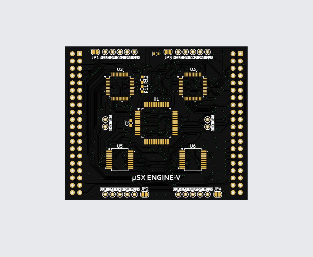 IOEμ: μSX ENGINE-V。 真ん中のZ84C（Z80）をLQPFからPQFPに変更しま