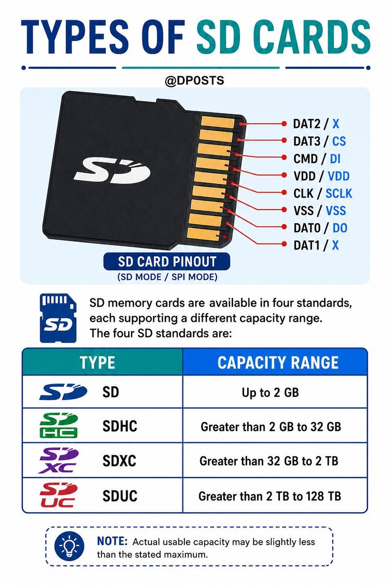 knowl_edge01's tweet photo. SD Card Types https://t.co/LPHwZxfBNh