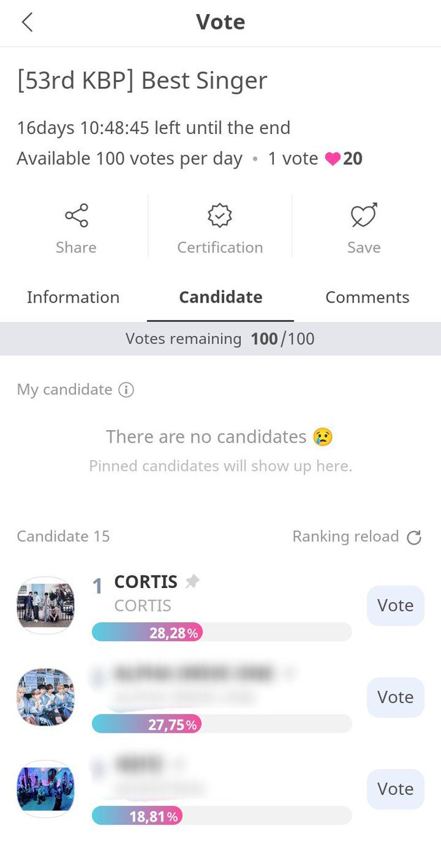 juhoonedwards95's tweet photo. COER's, Cortis masuk nominasi "Best Singer" di Korea Broadcasting Awards. Ini acara prestigious yang punya sejarah panjang, dan untuk pertama kalinya kategori "Best Singer" diambil 100% vote. Fanbase udah posting ayo perjuangin yg ini
Cara vote:
Install IdolChamp
1 vote = 20 ruby https://t.co/bz7PIi7d5O