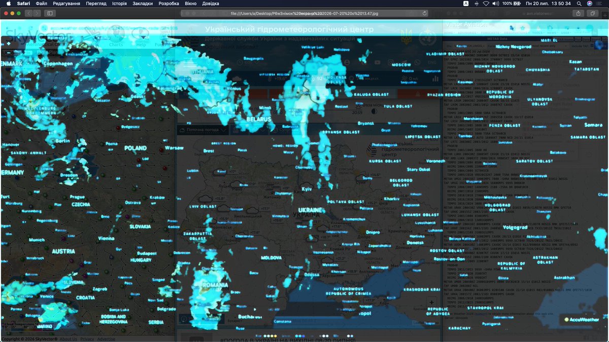 RJt5observatory's tweet photo. https://t.co/Pq7NElzsjx
🇺🇦✈︎UHMI Reports weather Portal surface 1000/1000hpa     
03/04xxZ 20th,July 2026     

introduces UHMI Weather portal from the 2022 Український гідрометеорологічний центр ⚠︎Accuweather rainy rader[#P6w #RJt5]      

[AWC/Vietor AWC origins graphs its expands the display area by displaying it s an app using Chrome]      

AWC Metar's results Skyvector with                                                דוח מזג אווירz תעופתי באוקראינה        
Текст, наприклад   джерело зображення, в будовано в кожне зображенн