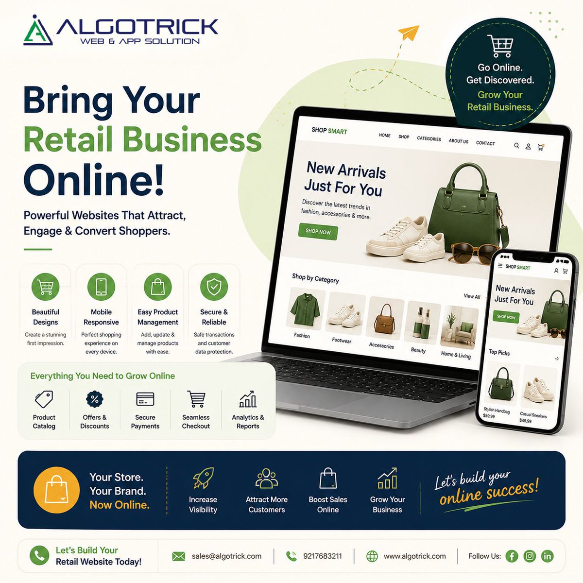 algotrick's tweet photo. Take your retail business beyond the storefront.
#RetailWebsite #EcommerceDevelopment #OnlineStore #WebDevelopment #WebsiteDevelopment #AlgotrickSolution https://t.co/u9l8vkNuOH