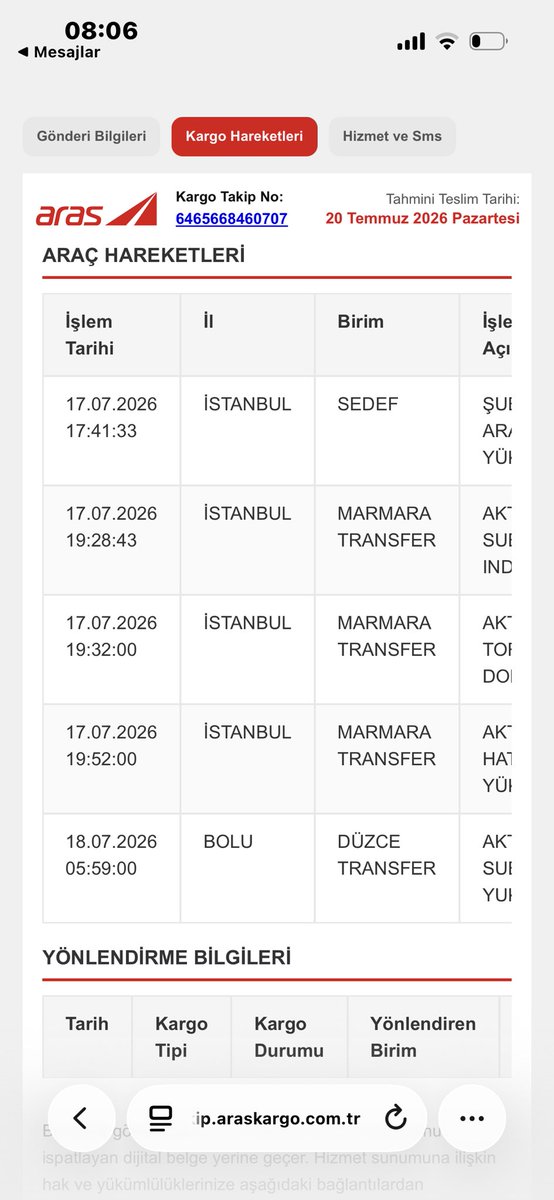 kivecuzra's tweet photo. @araskargo daha bu sabah şehre ulaşan Cool Pati’den aldığım kargom için sabah 8.00’de şubeden almam gerektiği mesajını alıyorum. İkinci fotoğrafta ise kargo Bolu’da görünüyor . Şubenizle şahsi hiçbir sorunum beklediğim sağlıklı hizmetten dolayı mağdur ediliyorum. https://t.co/SFYIcr1sgH