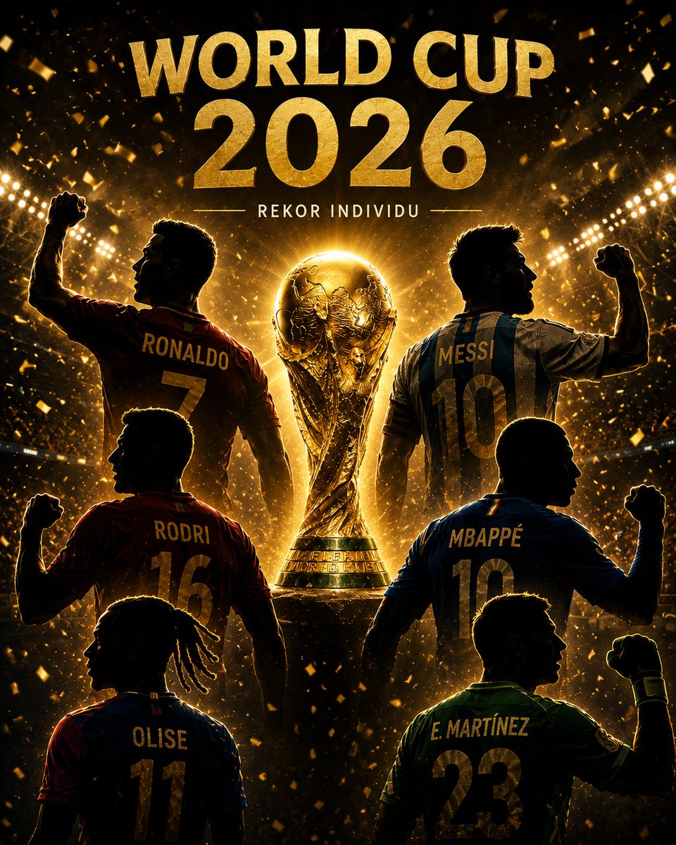 rif_doel's tweet photo. Rangkuman rekor individu FIFA World Cup 2026 ⚽🏅:

Messi 🇦🇷:
🏅Pemain dengan penampilan terbanyak di Piala Dunia (33).
🏅Menjadi pemain tertua yang mencetak hat-trick di Piala Dunia (38 tahun).
🏅Pemain tertua yang mencetak hat-trick di Piala Dunia.

Cont... https://t.co/f34nNQ3N2P