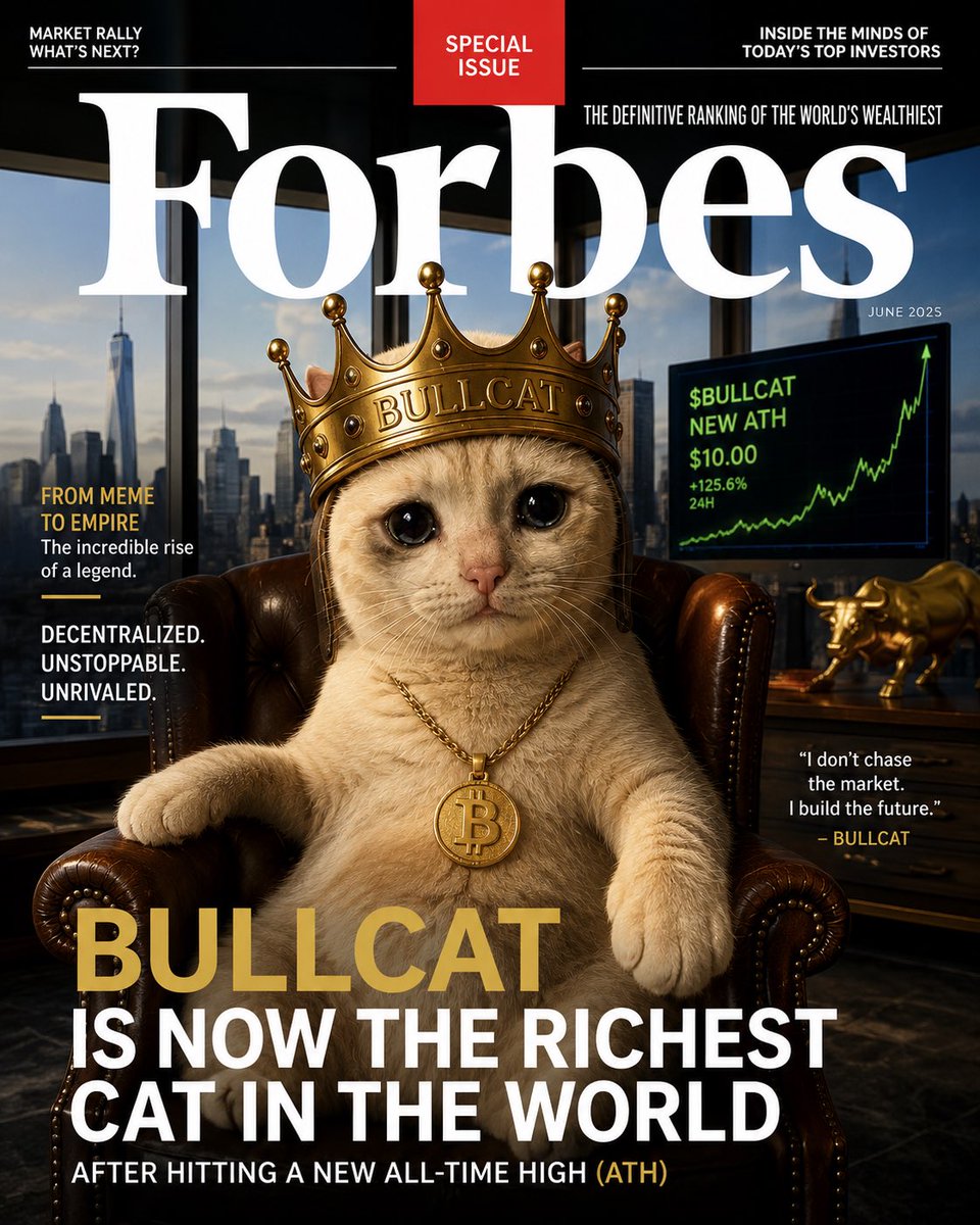 TheBULLCATTTT's tweet photo. From meme to magazine cover. https://t.co/fCAez9hJjX