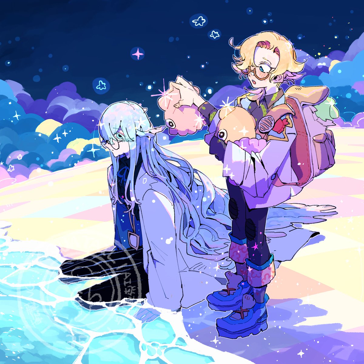 aquatail35's tweet photo. 🌊🦑🦀🐇🦔🌊
 #海の日 https://t.co/aV8uD0KjUS