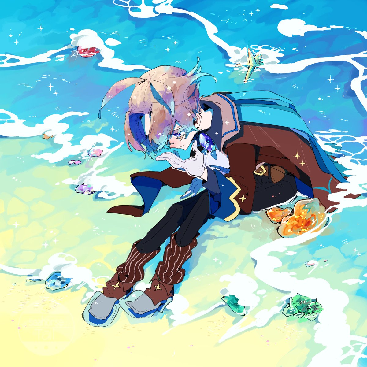 aquatail35's tweet photo. 🌊🦑🦀🐇🦔🌊
 #海の日 https://t.co/aV8uD0KjUS