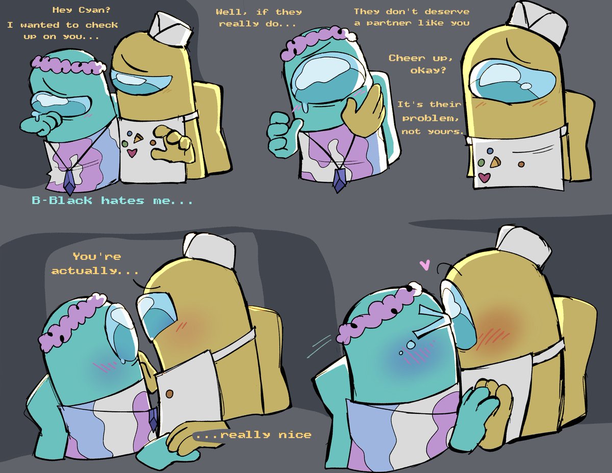 ehfstop's tweet photo. badly drawn comic and posting late but I had to get the amazing potential of cyallow (SaltCrystals) out there  
#amongus #amongusshow #amongusseries #amongustvshow #amongustwt https://t.co/hHSPok5i65