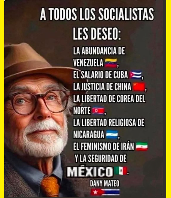 edubacio's tweet photo. .
El deseo de Dany Mateo a todos los que quieren ser gobernados por 𝗦𝗢𝗖𝗜𝗔𝗟𝗜𝗦𝗧𝗔𝗦 .
Piénsenlo 2 veces !! 😉 https://t.co/3KrowTrj5B