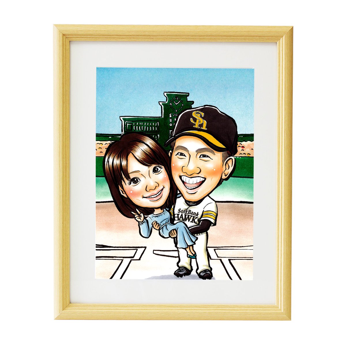 ⚾野球✕似顔絵⚾️ 野球好きのご家族や友達に 似顔絵プレゼントは