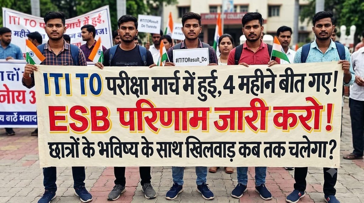 YashMehta2510's tweet photo. 4 महीने बीत गए।
मार्च में ITI TO एग्जाम हुआ।
सरकार की जिम्मेदारी थी समय पर रिजल्ट देना।
पर @ESB_MP से सिर्फ चुप्पी और "जल्दी आएगा"।
यही है समय पर governance?
#ITITORESULTDO #ITITO #MPGOVT @DrMohanYadav51 @JansamparkMP @TheSootr @DainikBhaskar @BhopalSamachar 
@IndianExpress https://t.co/g0dGPhhhiB