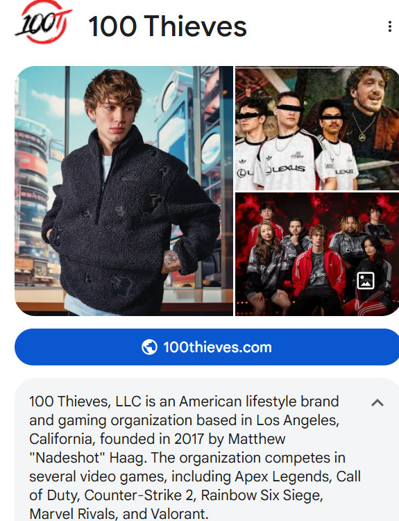 superbpaulo's tweet photo. kung hindi dahil sa isang reply sa 🧵about sa 100T, i wouldn't realized how huge it is. it's a premiere lifestyle brand and ranked second on forbes' ranking nung 2022 for most valuable esports organization, one of the world's most famous and is home to the most popular creators in gaming.