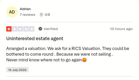 or_rhea's tweet photo. Adrian gave Purplebricks 1 star via @Trustpilot https://t.co/hSV1pcdhkX #CONmisery #NoBull #ownit https://t.co/zuPgutXgsO