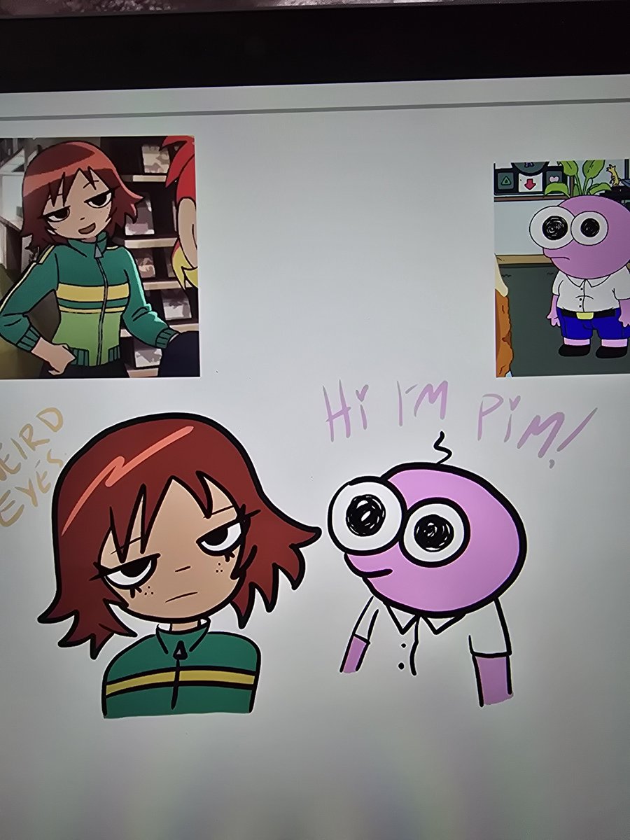 kikikatkitkat's tweet photo. Pim meets Kim. 
#smilingfriends #scottpilgrim #Kimpine #pim https://t.co/FXpn49nIzT