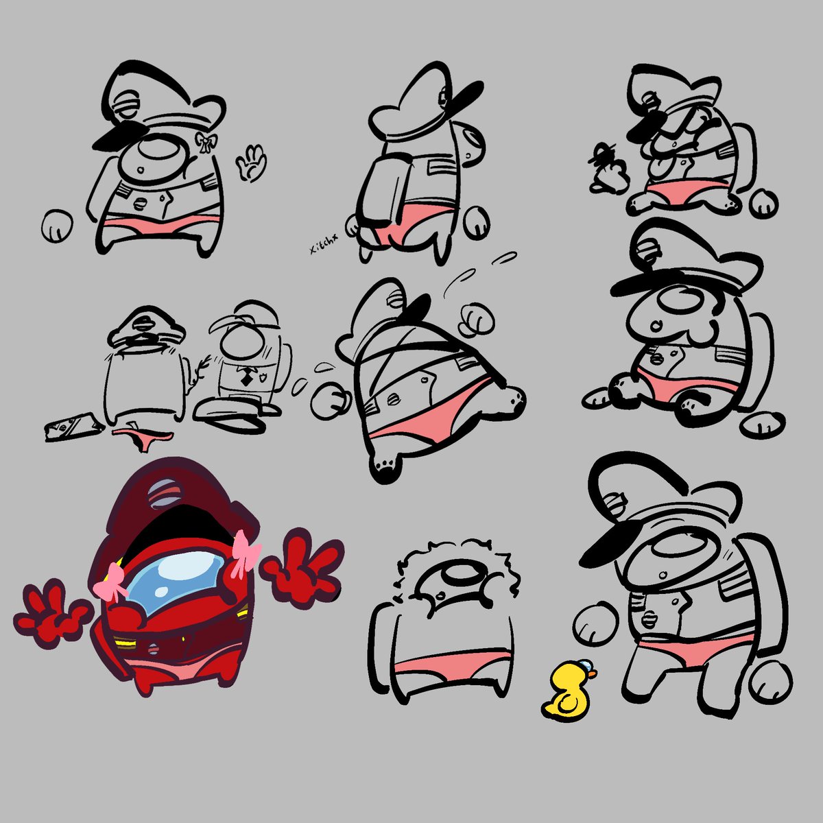 Duckismexico's tweet photo. I have no shame in drawing thongs it’s funny (+ among us Oc OMGGG SO COOL) #amongus #red #OC #purple https://t.co/dQT8Ffju72
