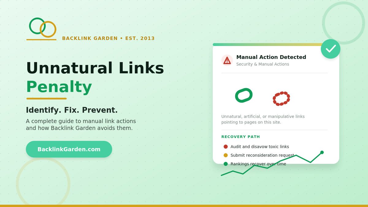 BacklinkGarden's tweet photo. 🚨 Seeing a sudden drop in rankings? Unnatural backlinks could be the reason.

Learn what an Unnatural Links Penalty is, how to identify it, and the steps to recover your website's SEO.

🔗 Read the full guide: https://t.co/NzLm0SvlJs

#SEO #LinkBuilding #GooglePenalty #Backlinks https://t.co/SzXeGwuso8