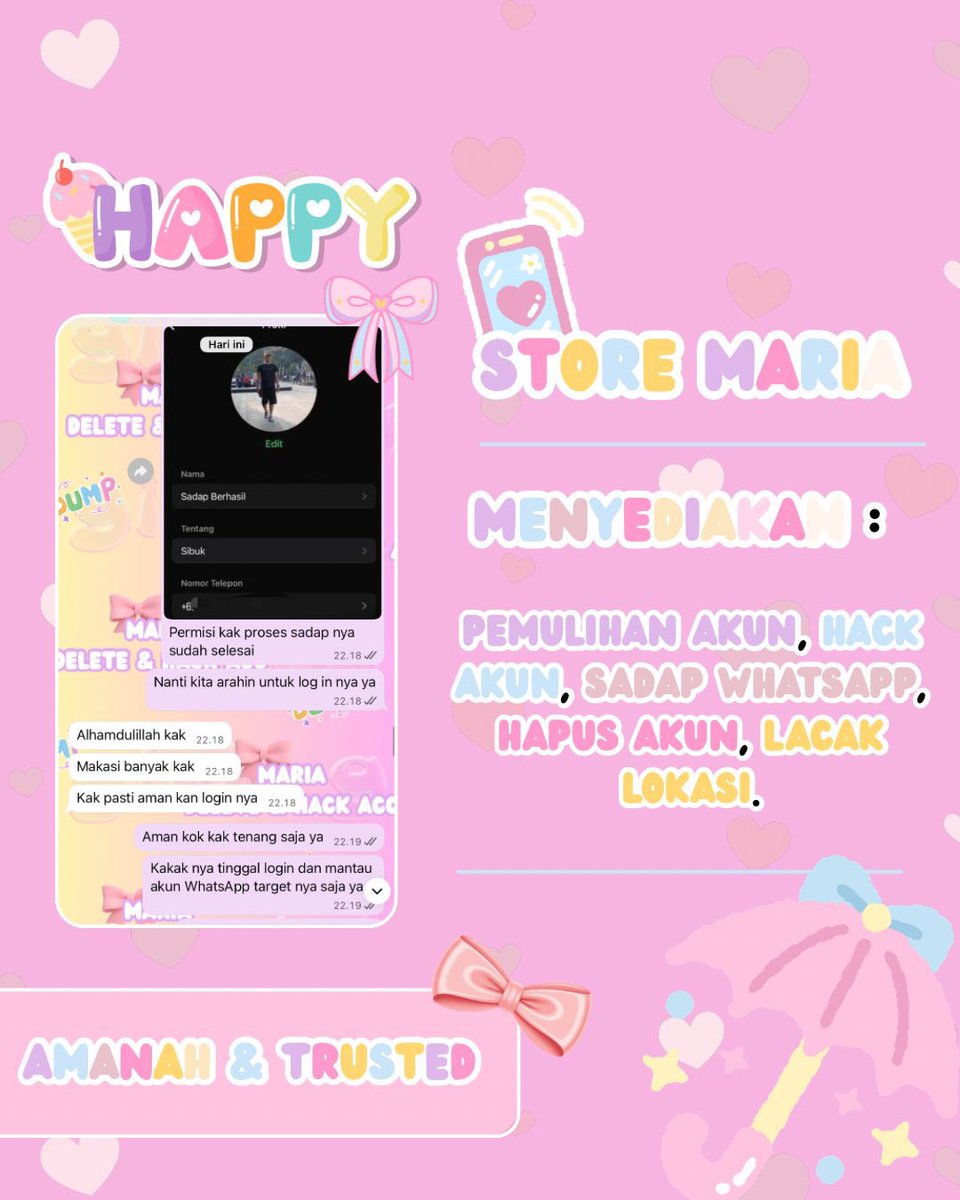 madagaskar029's tweet photo. OPEN JASA PEMULIHAN AKUN &amp; SADAP , JIKA ADA KENDALA DENGAN AKUN ANDA BISA HUBUNGI MIMIN SAJA YA...

•💓•JASA PEMULIHAN AKUN
•💓•JASA HAPUS AKUN 
•💓•JASA LACAK LOKASI
•💓•JASA SADAP &amp; HACK
•💓•(EMAIL,IG,WA,TWITTER/X,FB,TIKTOK,DLL)

FAST RESPONS WA DIBIO YA https://t.co/SLf1LCYBrg