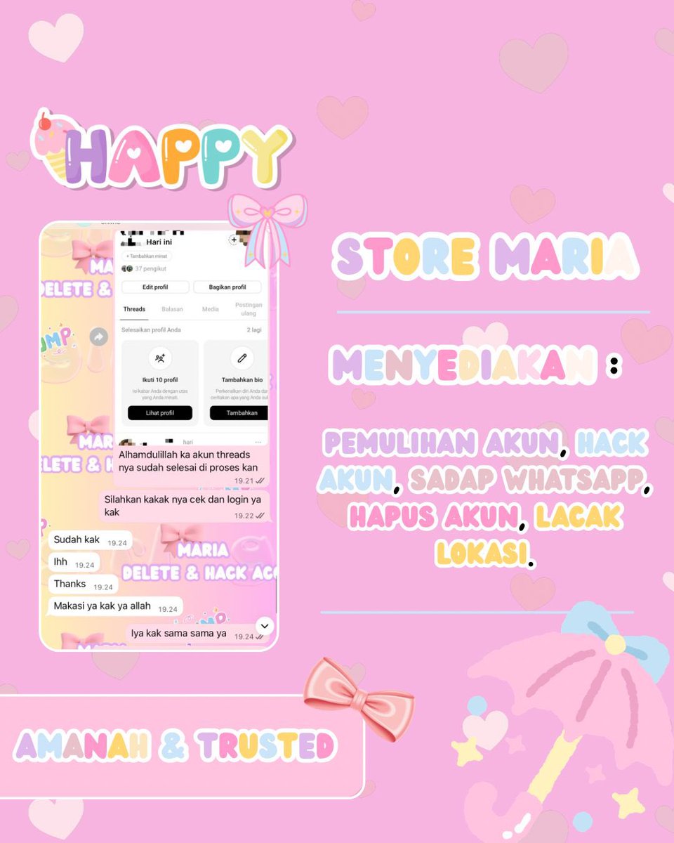 madagaskar029's tweet photo. OPEN JASA PEMULIHAN AKUN &amp; SADAP , JIKA ADA KENDALA DENGAN AKUN ANDA BISA HUBUNGI MIMIN SAJA YA...

•💓•JASA PEMULIHAN AKUN
•💓•JASA HAPUS AKUN 
•💓•JASA LACAK LOKASI
•💓•JASA SADAP &amp; HACK
•💓•(EMAIL,IG,WA,TWITTER/X,FB,TIKTOK,DLL)

FAST RESPONS WA DIBIO YA https://t.co/SLf1LCYBrg